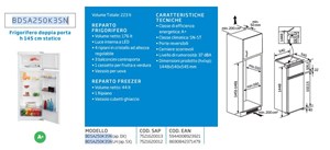 BDSA250k3SN Frigorifero Da Incasso Beko Elettrodomestici 
